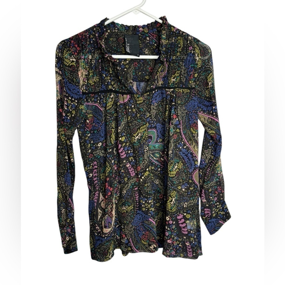 Anthropologie Dolan Odessa Paisley Sheer Whimsigoth Blouse Size Small
